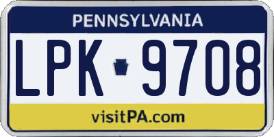 PA license plate LPK9708