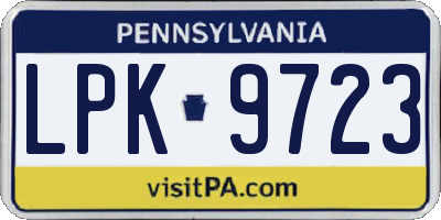 PA license plate LPK9723