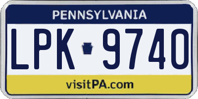 PA license plate LPK9740
