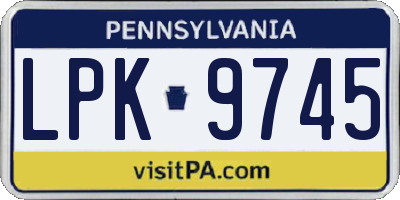 PA license plate LPK9745