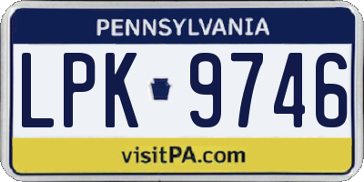 PA license plate LPK9746