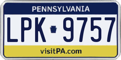 PA license plate LPK9757