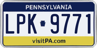 PA license plate LPK9771