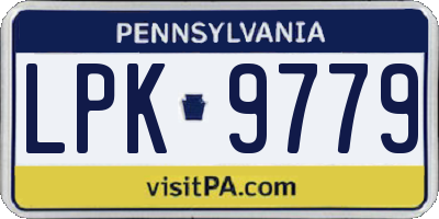 PA license plate LPK9779