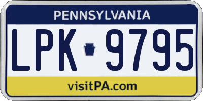 PA license plate LPK9795