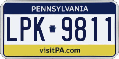 PA license plate LPK9811
