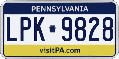 PA license plate LPK9828