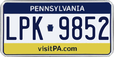 PA license plate LPK9852