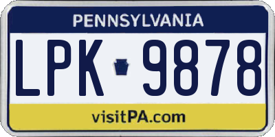 PA license plate LPK9878