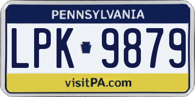 PA license plate LPK9879