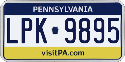 PA license plate LPK9895