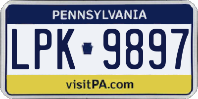 PA license plate LPK9897