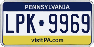 PA license plate LPK9969