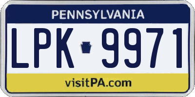 PA license plate LPK9971