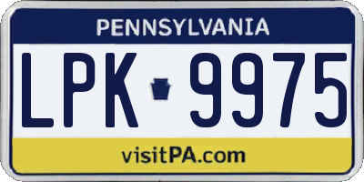 PA license plate LPK9975