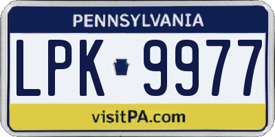 PA license plate LPK9977
