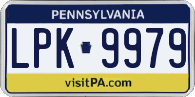 PA license plate LPK9979