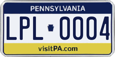 PA license plate LPL0004