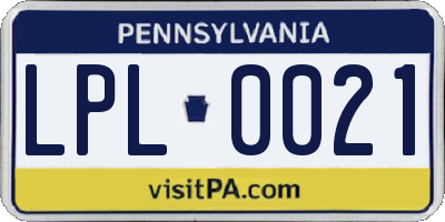 PA license plate LPL0021