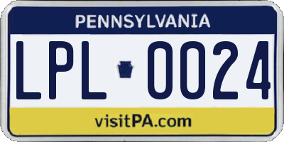PA license plate LPL0024