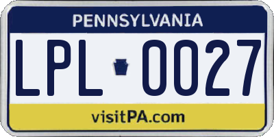 PA license plate LPL0027