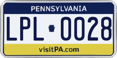 PA license plate LPL0028