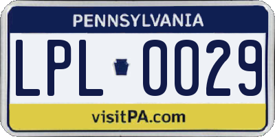 PA license plate LPL0029