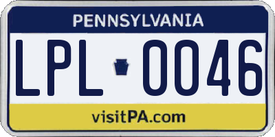 PA license plate LPL0046
