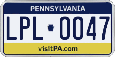 PA license plate LPL0047