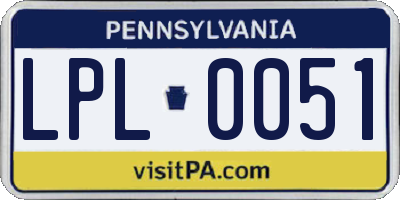 PA license plate LPL0051