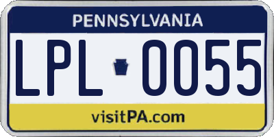 PA license plate LPL0055