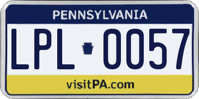 PA license plate LPL0057