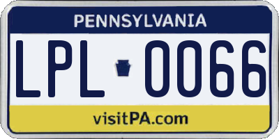 PA license plate LPL0066