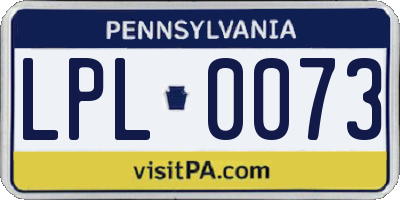 PA license plate LPL0073