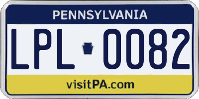 PA license plate LPL0082