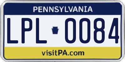 PA license plate LPL0084