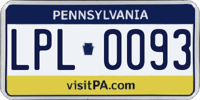 PA license plate LPL0093