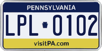 PA license plate LPL0102
