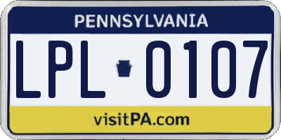 PA license plate LPL0107