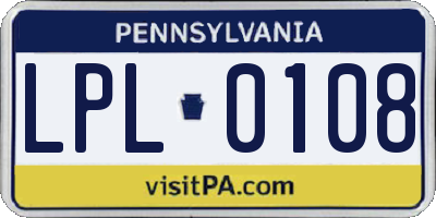 PA license plate LPL0108