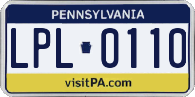 PA license plate LPL0110