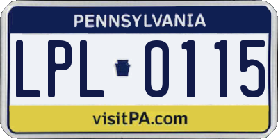 PA license plate LPL0115