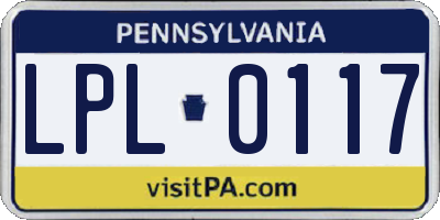 PA license plate LPL0117