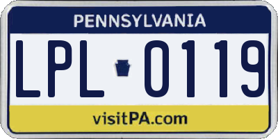 PA license plate LPL0119