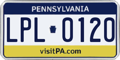 PA license plate LPL0120