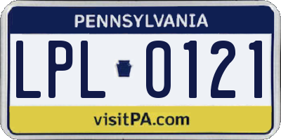 PA license plate LPL0121