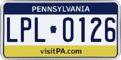 PA license plate LPL0126