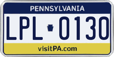 PA license plate LPL0130