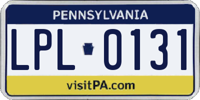PA license plate LPL0131
