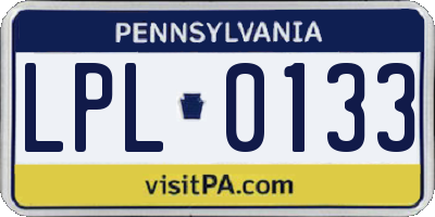 PA license plate LPL0133